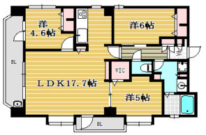 間取り：3LDK / 床面積：73.9m² / バルコニー：11.03m²