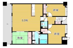 間取り：3LDK / 床面積：80.02m² / バルコニー：15.6m²