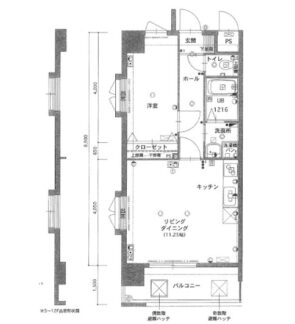 間取り：1LDK / 床面積：40.05m² / バルコニー：6.75m²