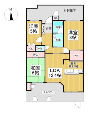 間取り：3LDK / 床面積：81.21m² / バルコニー：23.19m²