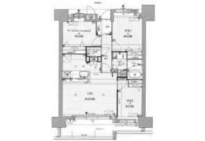 間取り：2LDK / 床面積：68.20m&sup2; / バルコニー：11.45m&sup2;